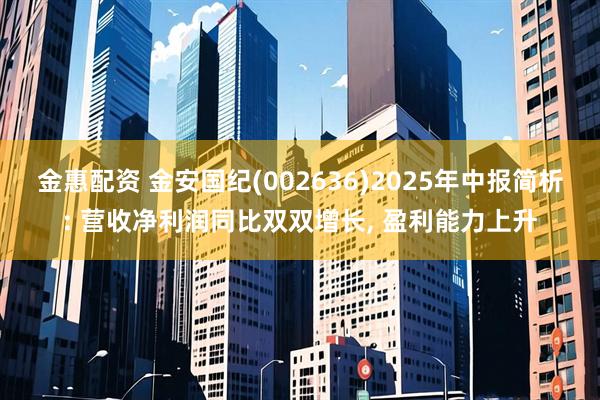 金惠配资 金安国纪(002636)2025年中报简析: 营收净利润同比双双增长, 盈利能力上升